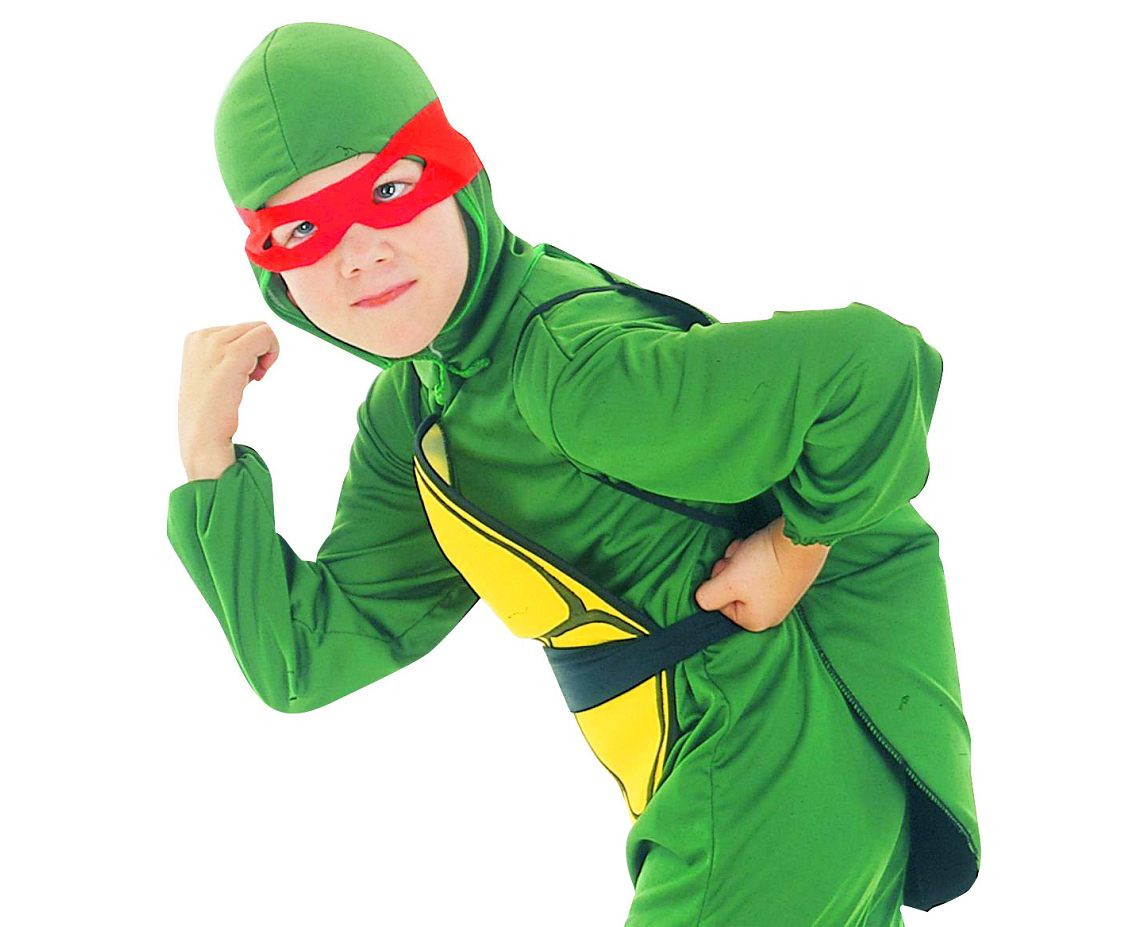Role play-set for kids Warrior Turtle (jumpsuit, cape, belt, hood, eyemask), size 110/120 cm